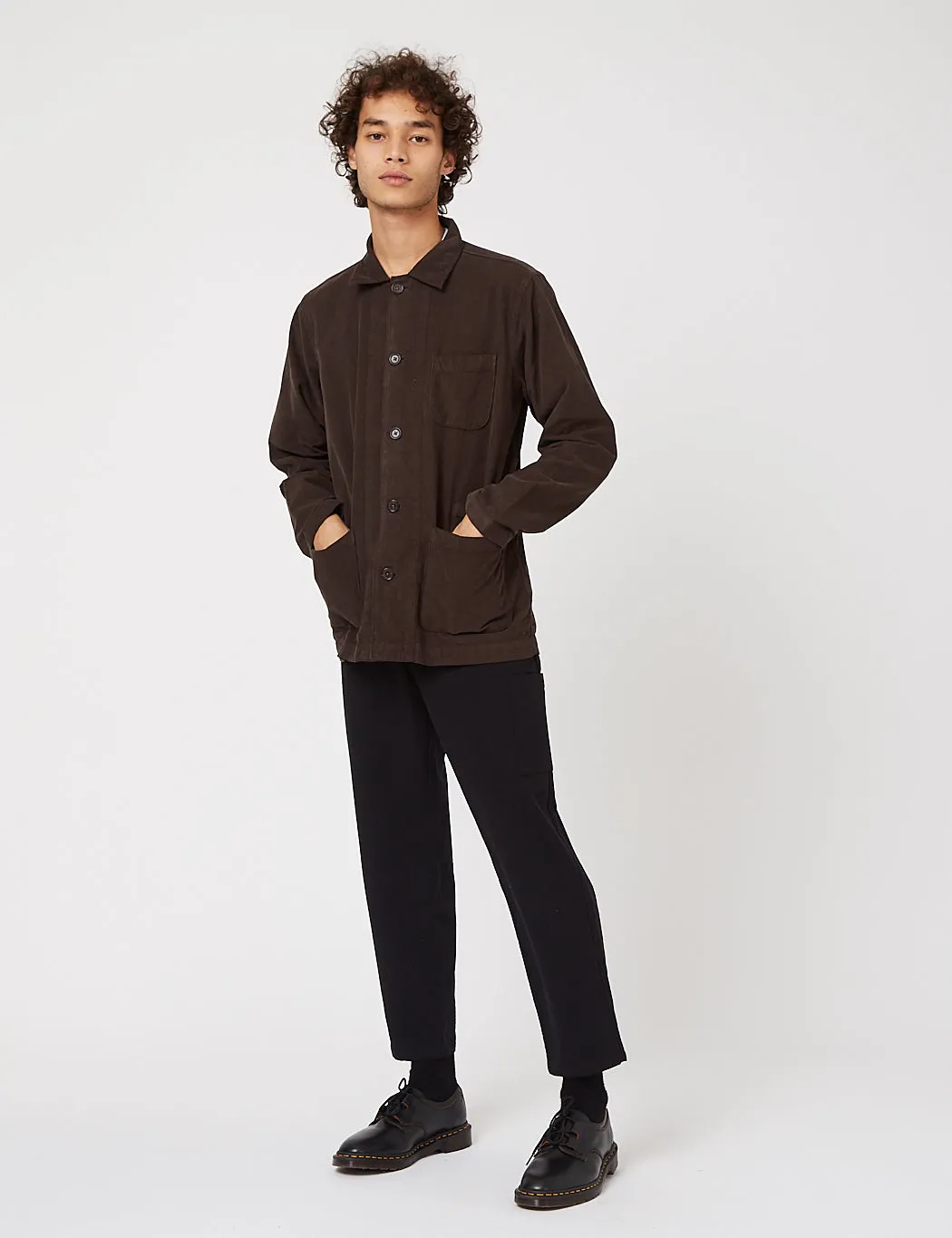 Universal Works Bakers Overshirt (Fine Cord) - Chocolate