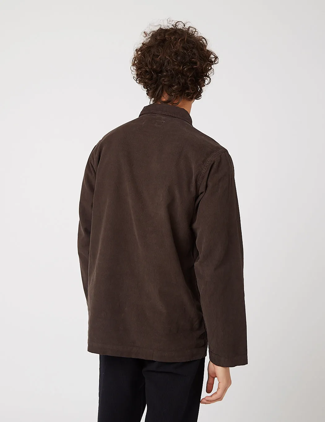 Universal Works Bakers Overshirt (Fine Cord) - Chocolate