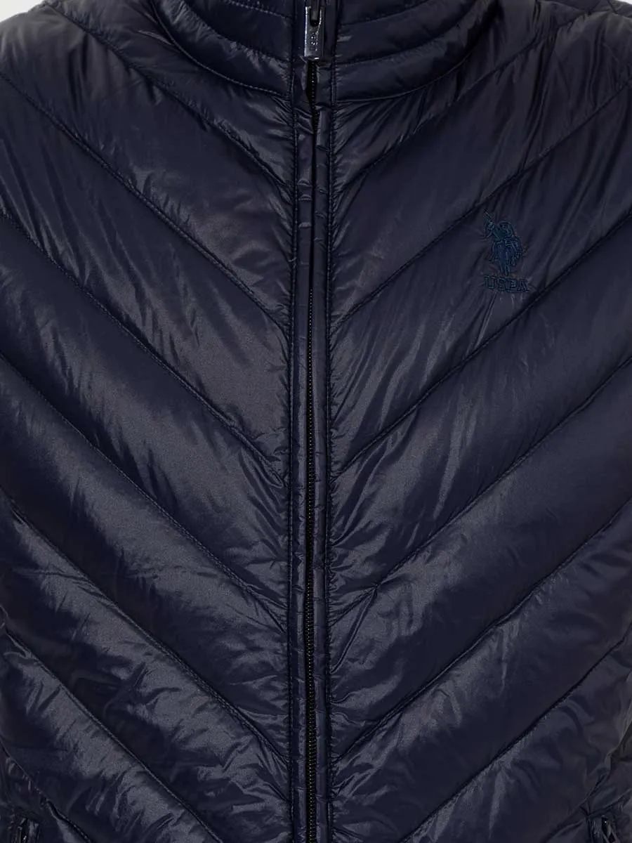 USPA Men  Jacket Feather Quilted S/L Navy VR033 USPJK110 USPA