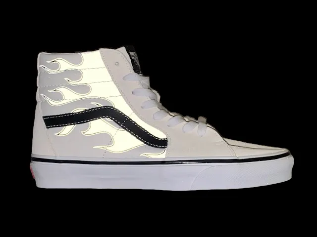 Vans high Sneakers shoe for men and women Sk8-Hi VN0005U9W001 white flame reflective