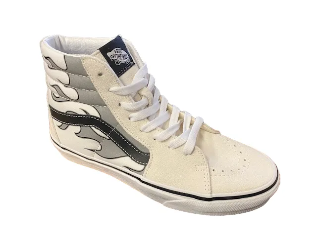 Vans high Sneakers shoe for men and women Sk8-Hi VN0005U9W001 white flame reflective