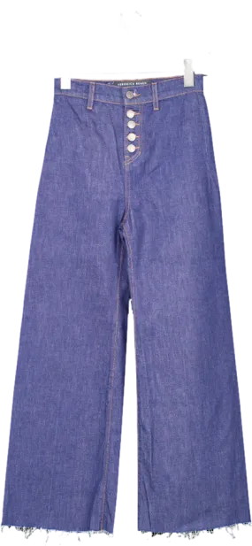 Veronica Beard Blue Grant Indigo Wide Leg Raw Hem Jjean W23