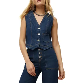 Veronica Beard Womens Denim Layering Denim Vest