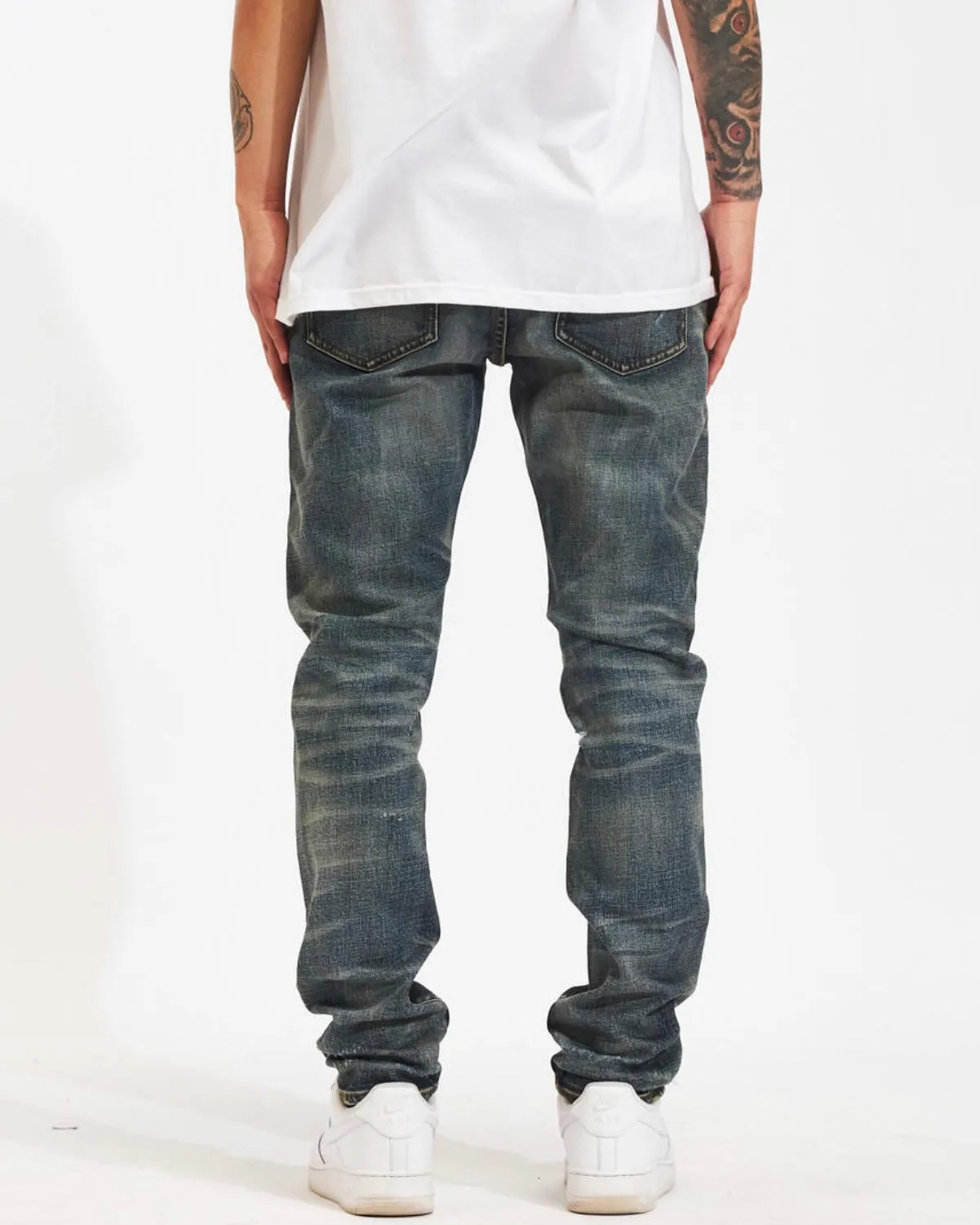 Washed Knee Ripped Denim