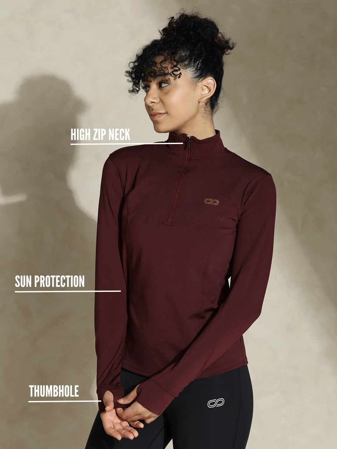 Women's Ath Runner Zip Neck Plum