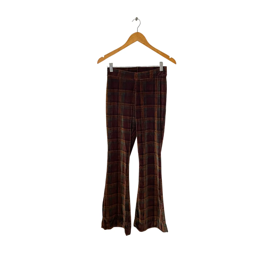 ZARA Brown and Green Checked Corduroy Pants | Gently Used |